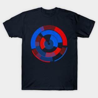 Geometric Abstract modern red blue T-Shirt